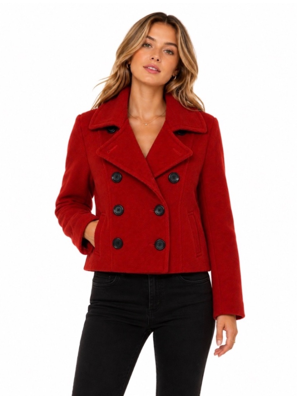 May & Pole Peacoat | XS | Red